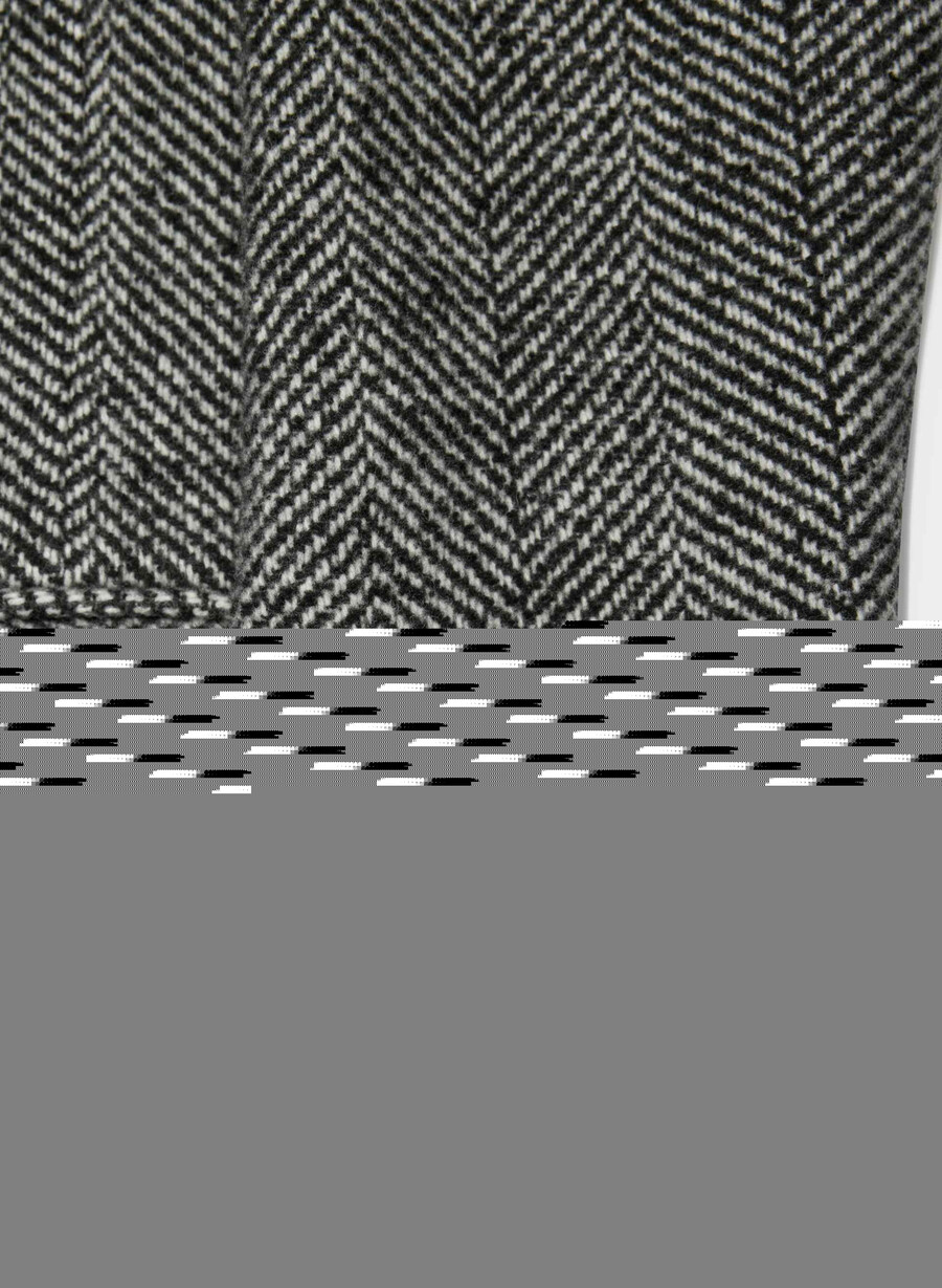 cappotto the constant - morbido cashmere in lana e cashmere herringbone blkwht
