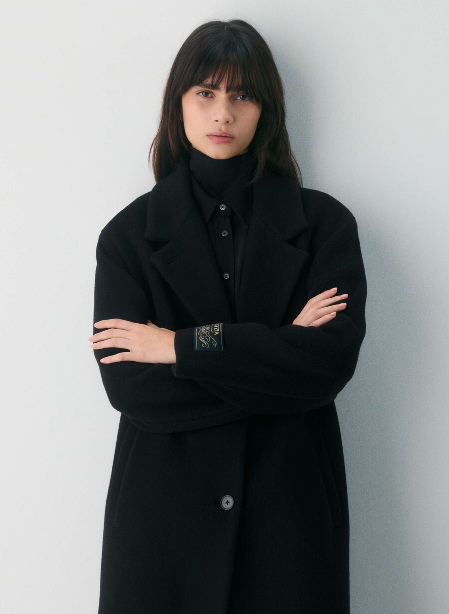 the only coat - morbido cashmere lana nero