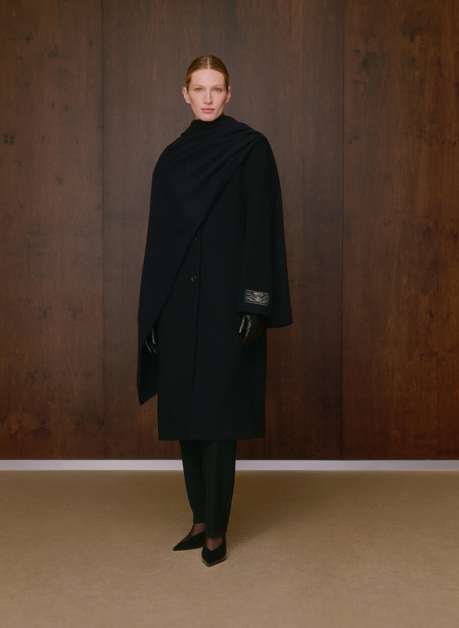 the only coat - morbido cashmere lana nero