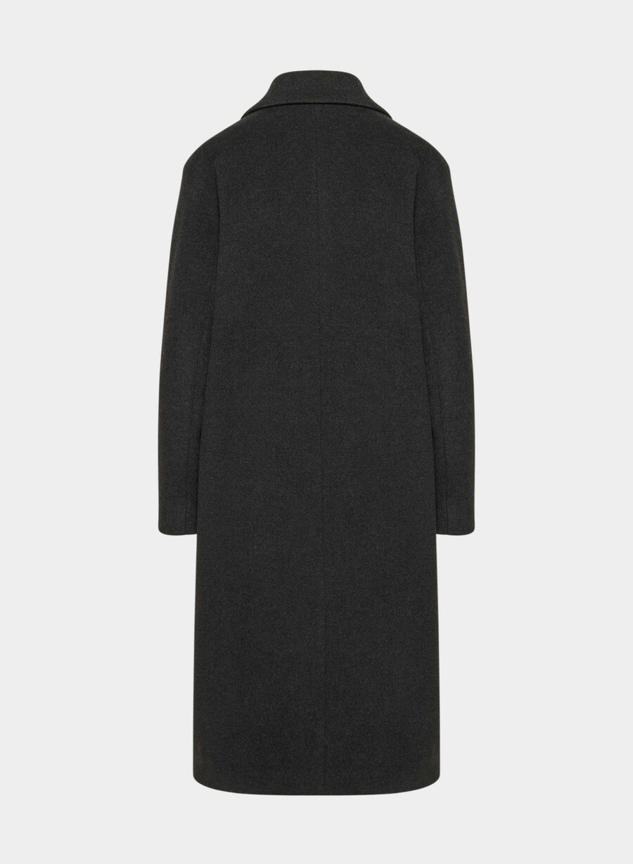 the only coat - morbido cashmere in lana e nero melange