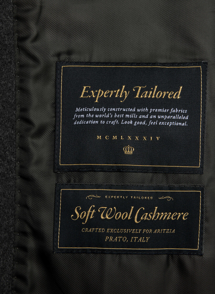 the only coat - morbido cashmere in lana e nero melange