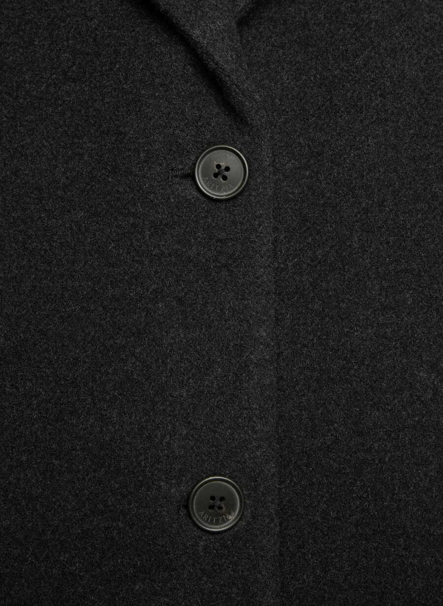 the only coat - morbido cashmere in lana e nero melange