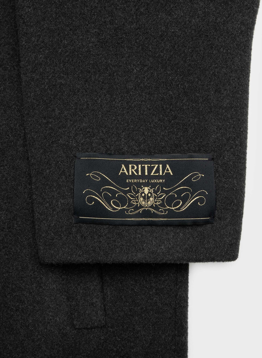 the only coat - morbido cashmere in lana e nero melange
