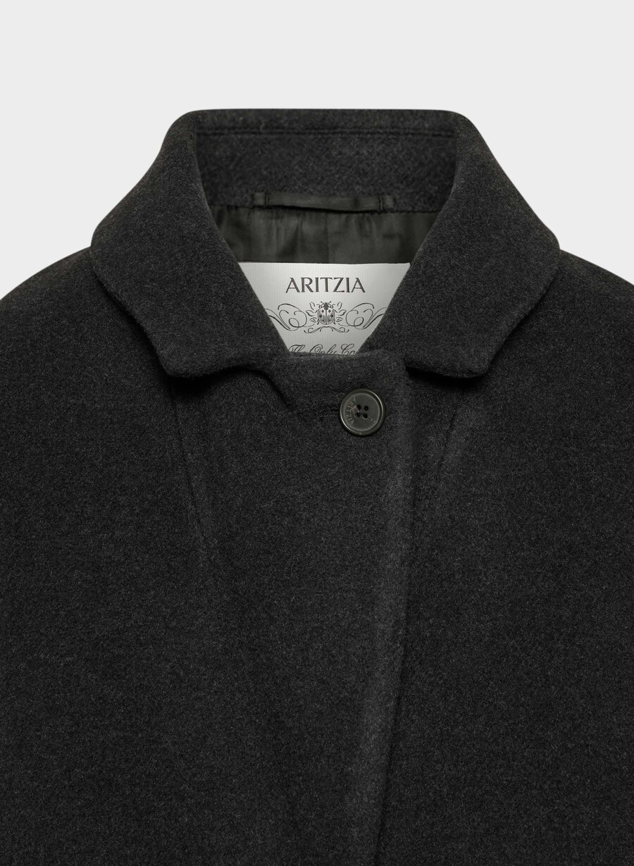 the only coat - morbido cashmere in lana e nero melange