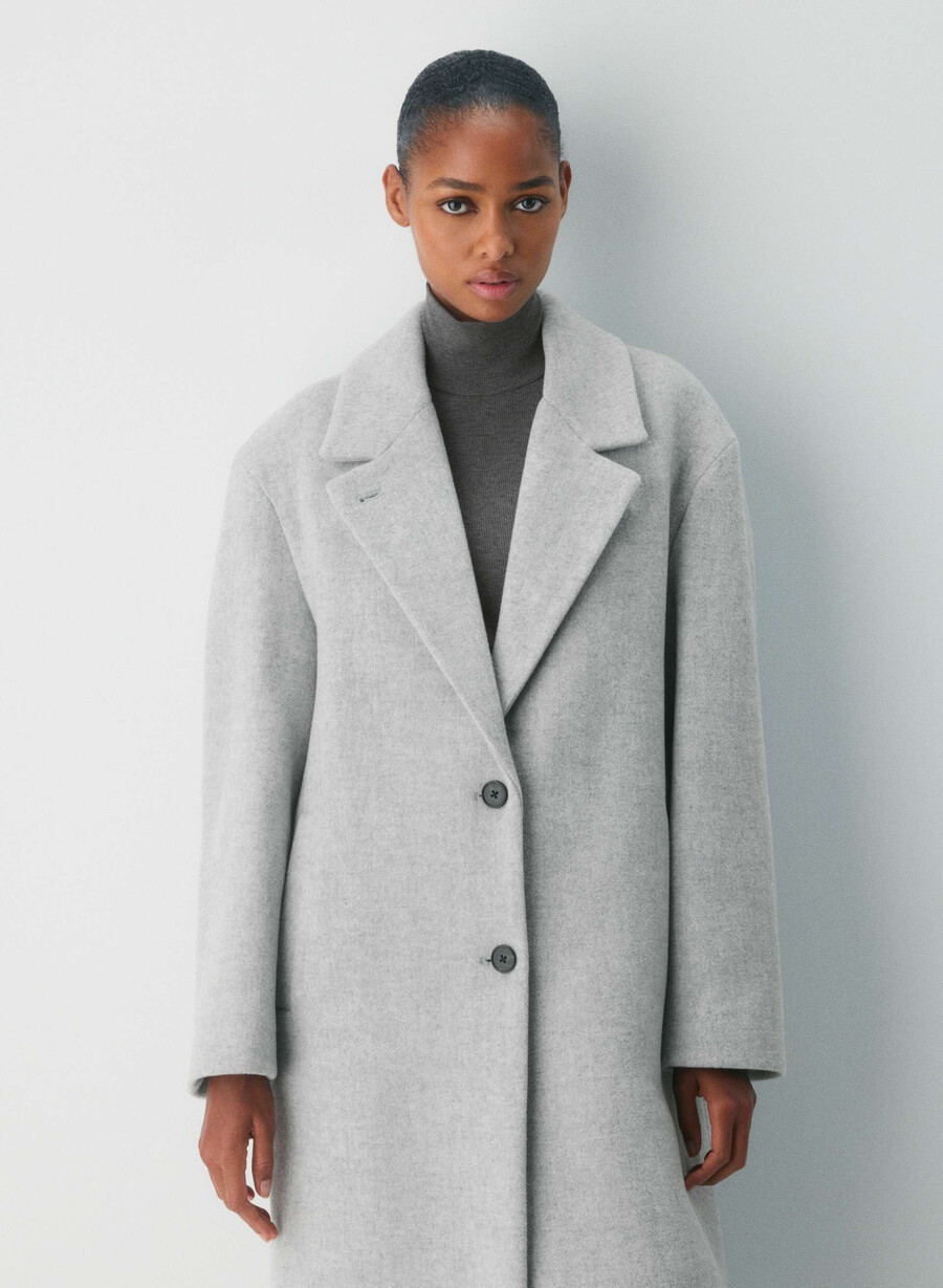 the only coat - morbido cashmere di lana e melange grigio chiaro