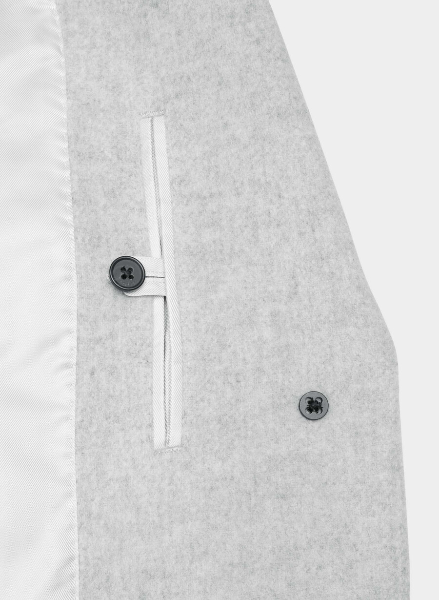 the only coat - morbido cashmere di lana e melange grigio chiaro