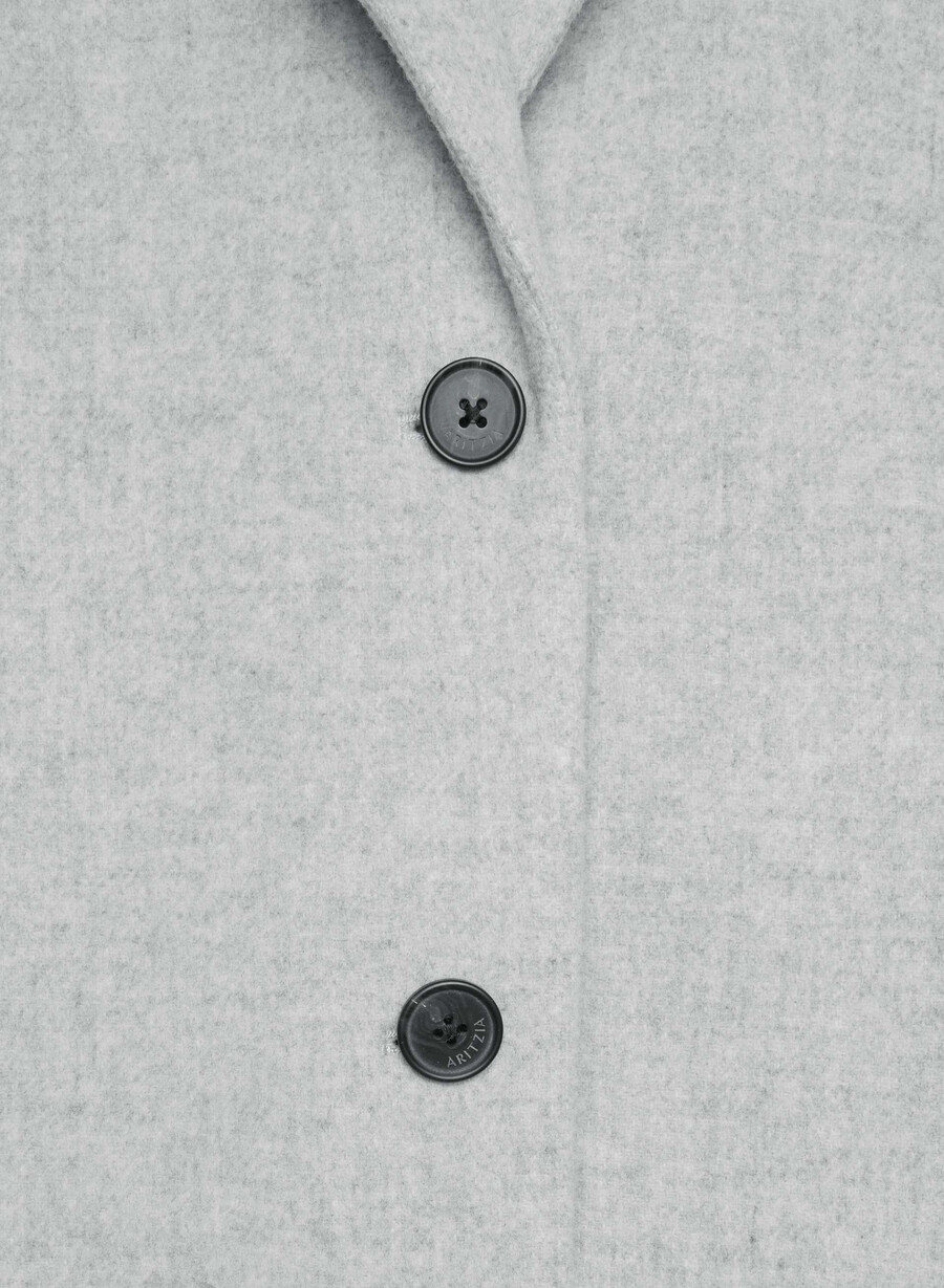 the only coat - morbido cashmere di lana e melange grigio chiaro