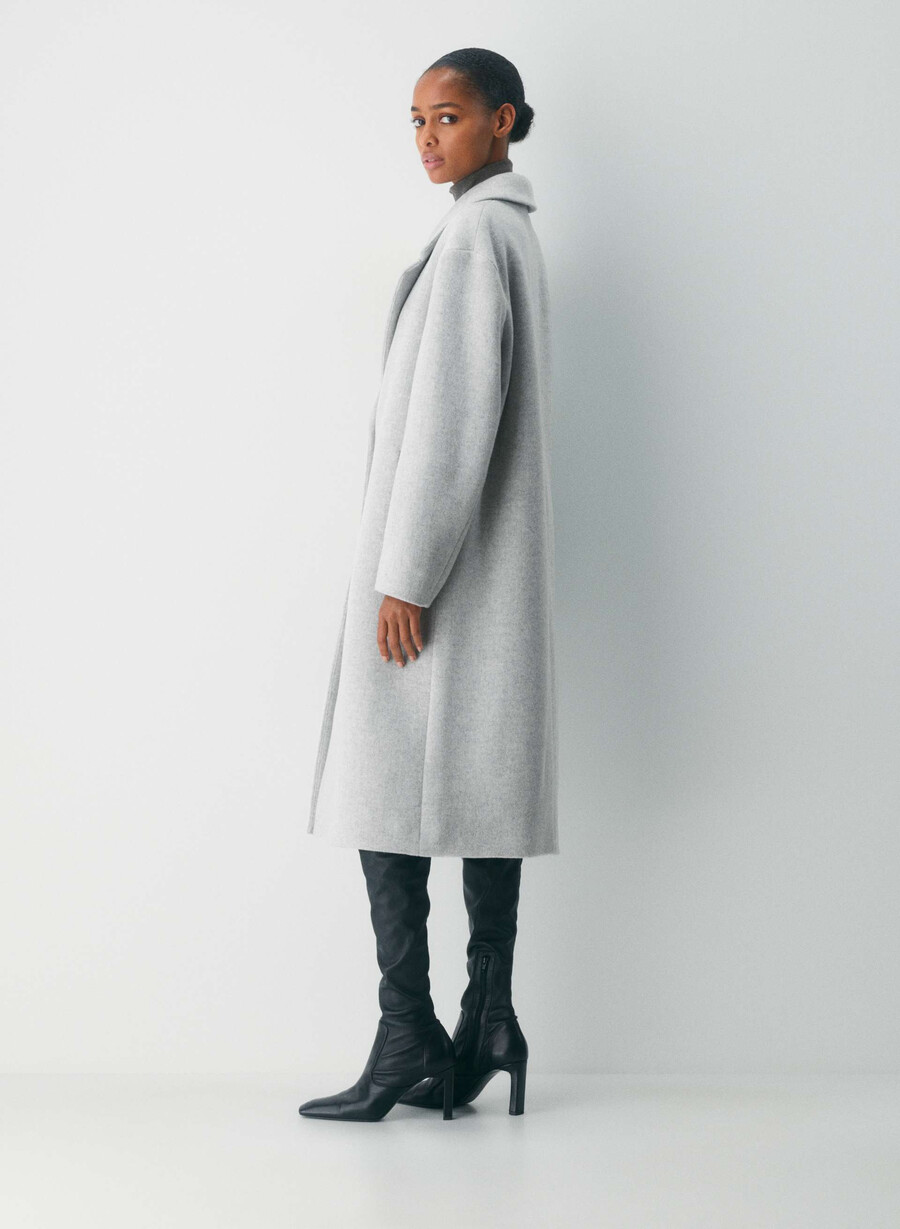 the only coat - morbido cashmere di lana e melange grigio chiaro