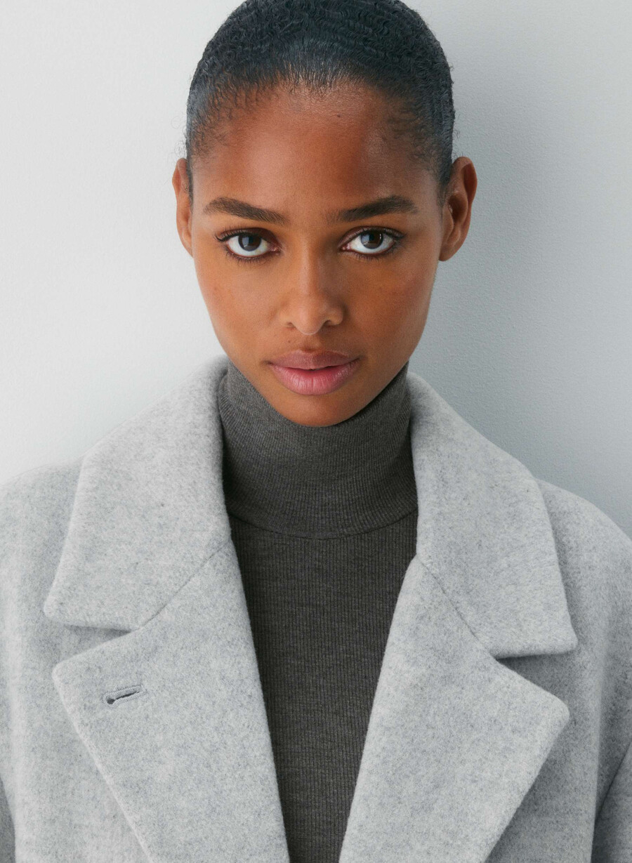the only coat - morbido cashmere di lana e melange grigio chiaro