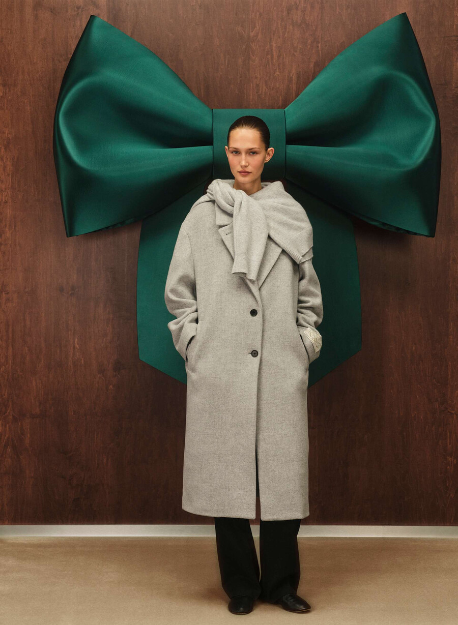 the only coat - morbido cashmere di lana e melange grigio chiaro