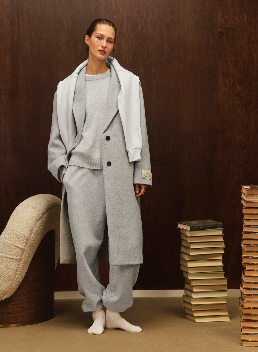 the only coat - morbido cashmere di lana e melange grigio chiaro