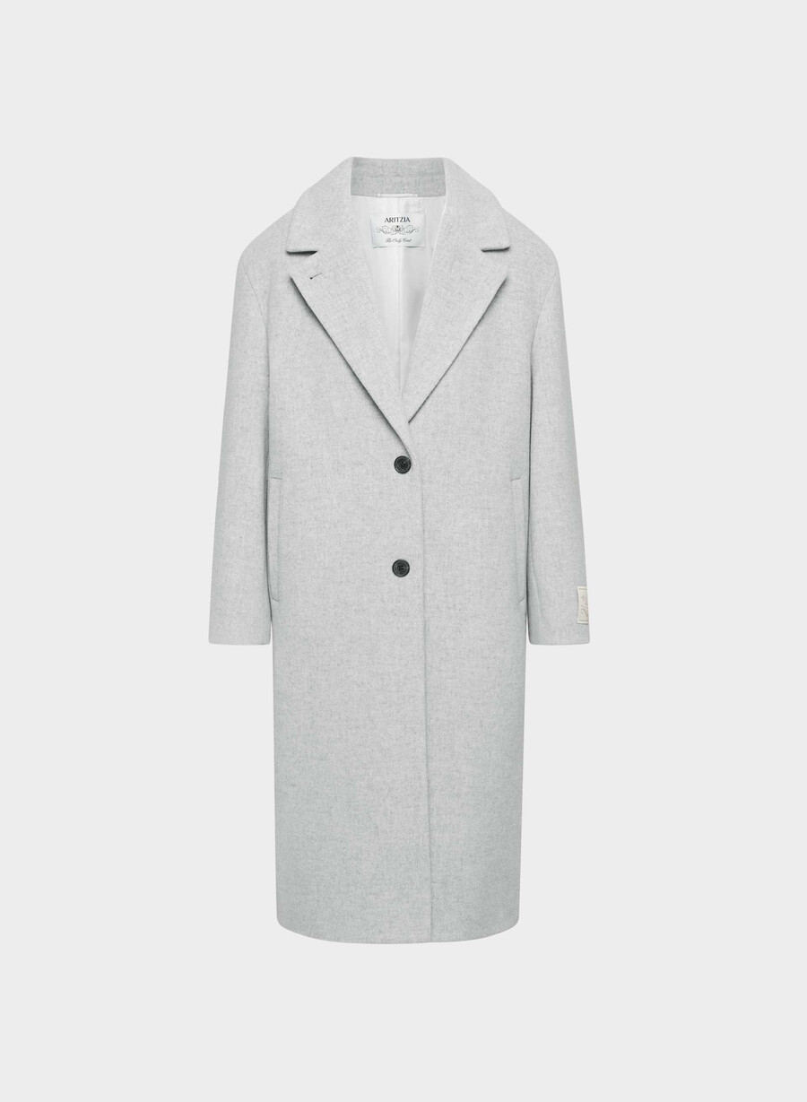 the only coat - morbido cashmere di lana e melange grigio chiaro