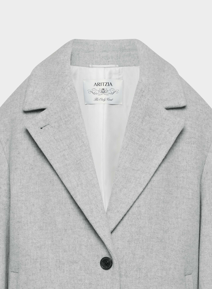 the only coat - morbido cashmere di lana e melange grigio chiaro