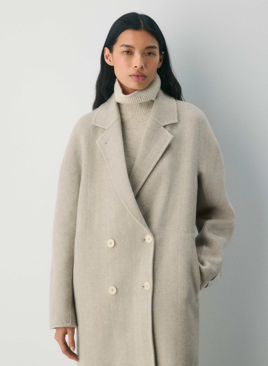 cappotto double-face the slouch - luxe rewool kent hrgbn tan kmp