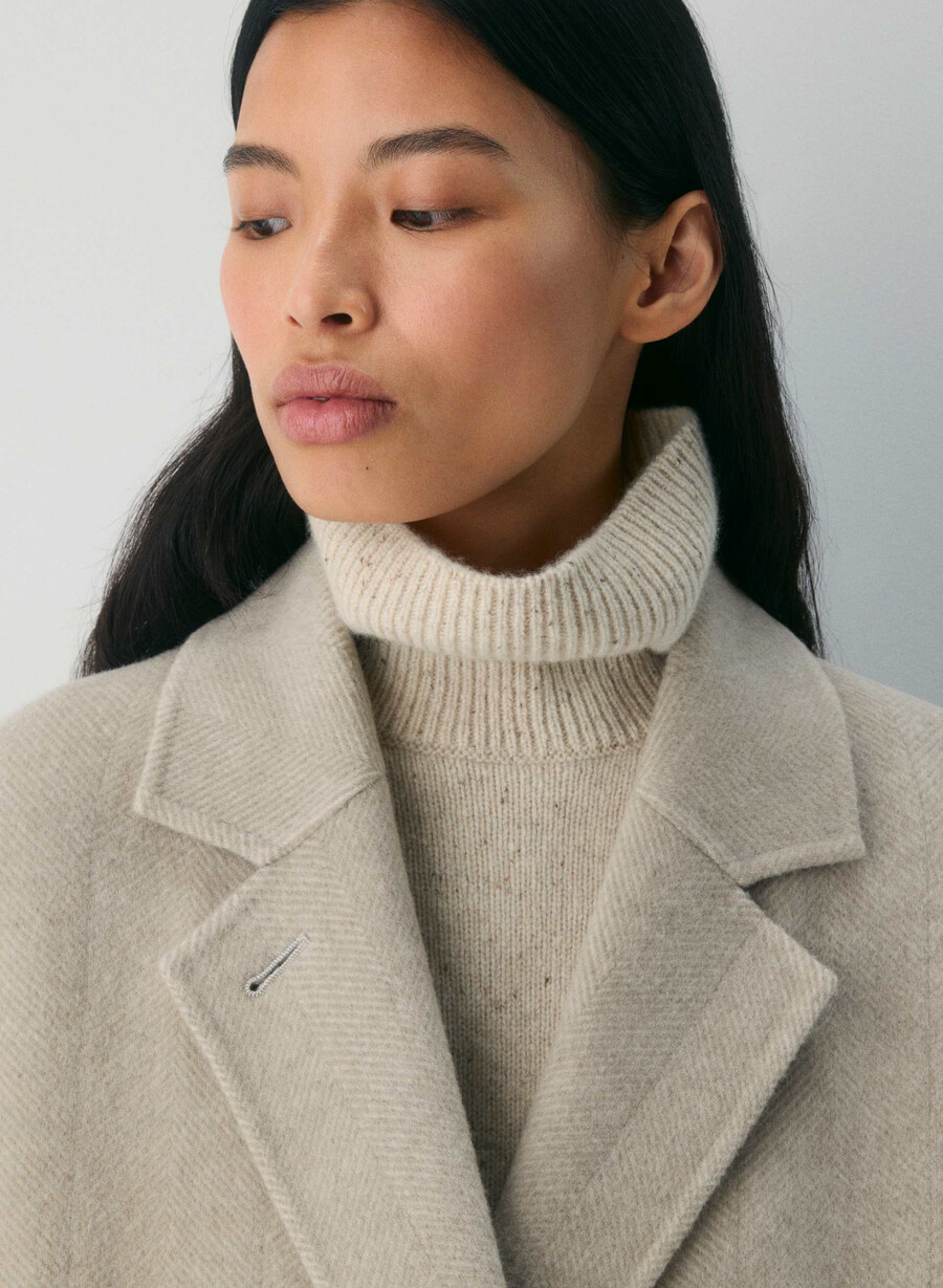 cappotto double-face the slouch - luxe rewool kent hrgbn tan kmp