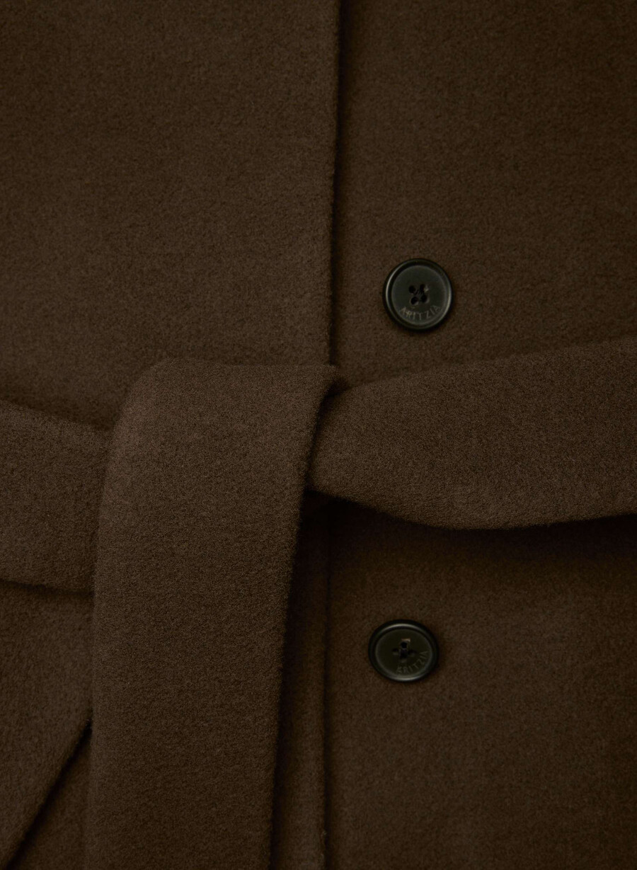 il cappotto connor - morbido cashmere in lana color marrone moka intenso