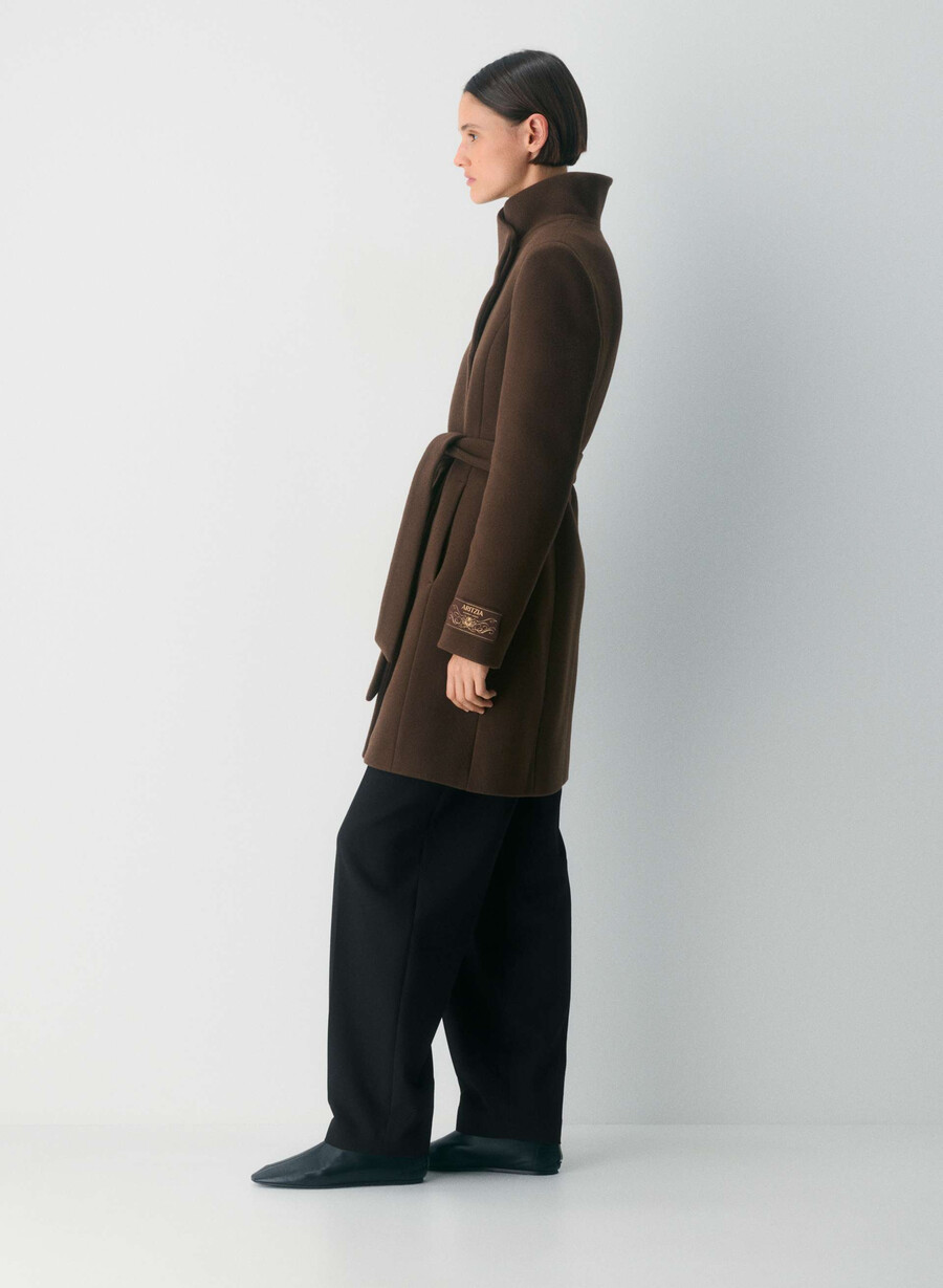 il cappotto connor - morbido cashmere in lana color marrone moka intenso