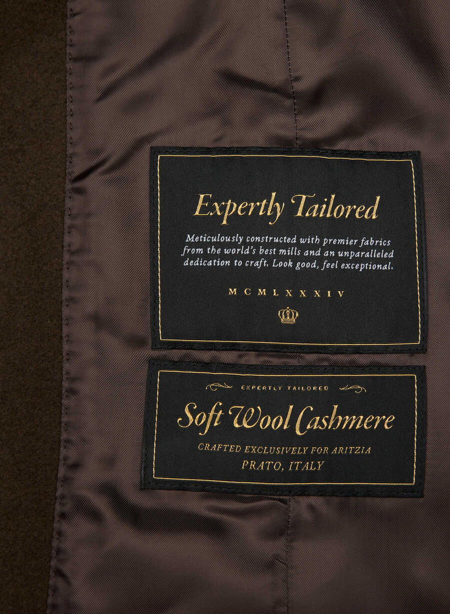 il cappotto connor - morbido cashmere in lana color marrone moka intenso
