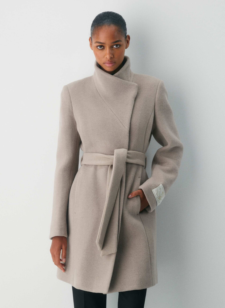 il cappotto connor - morbido cashmere di lana e melange color talpa caldo