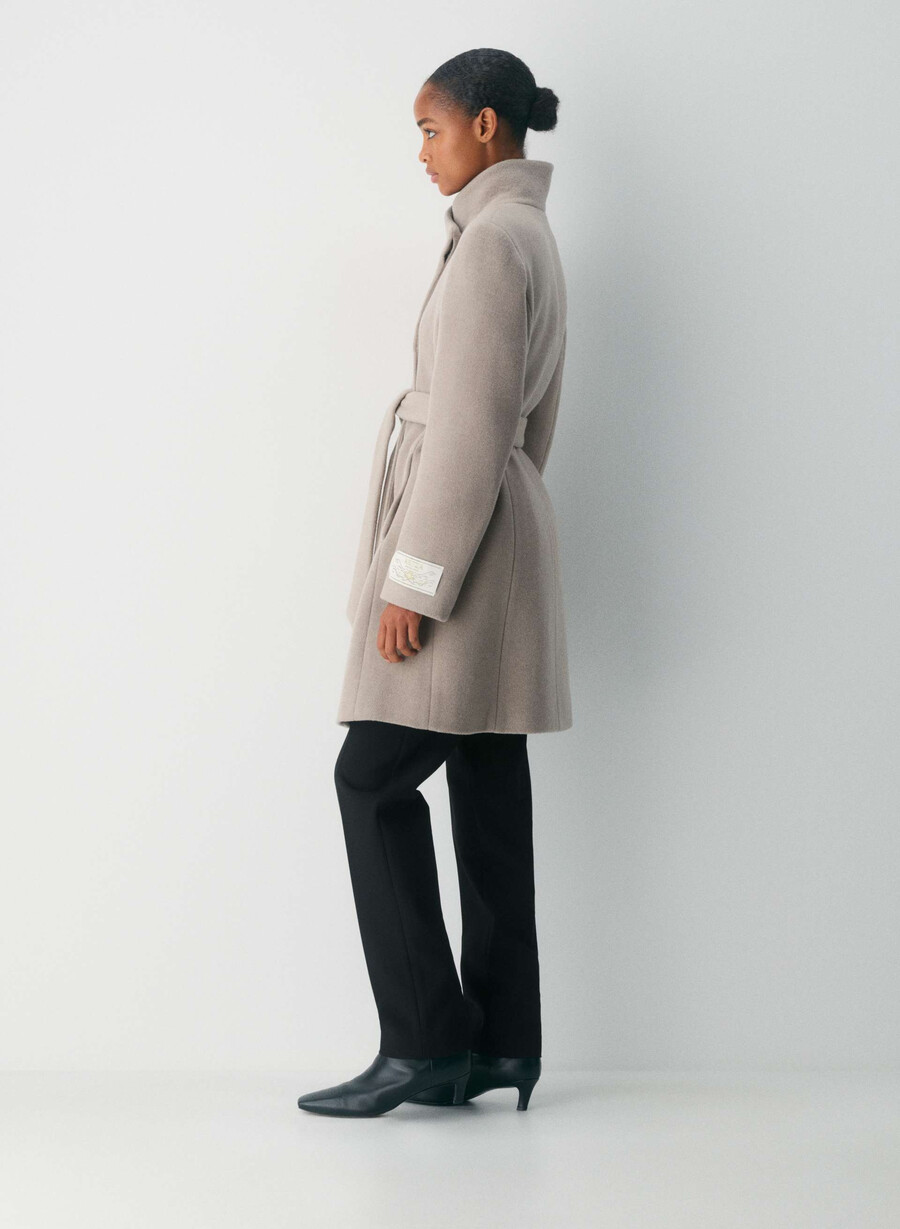il cappotto connor - morbido cashmere di lana e melange color talpa caldo