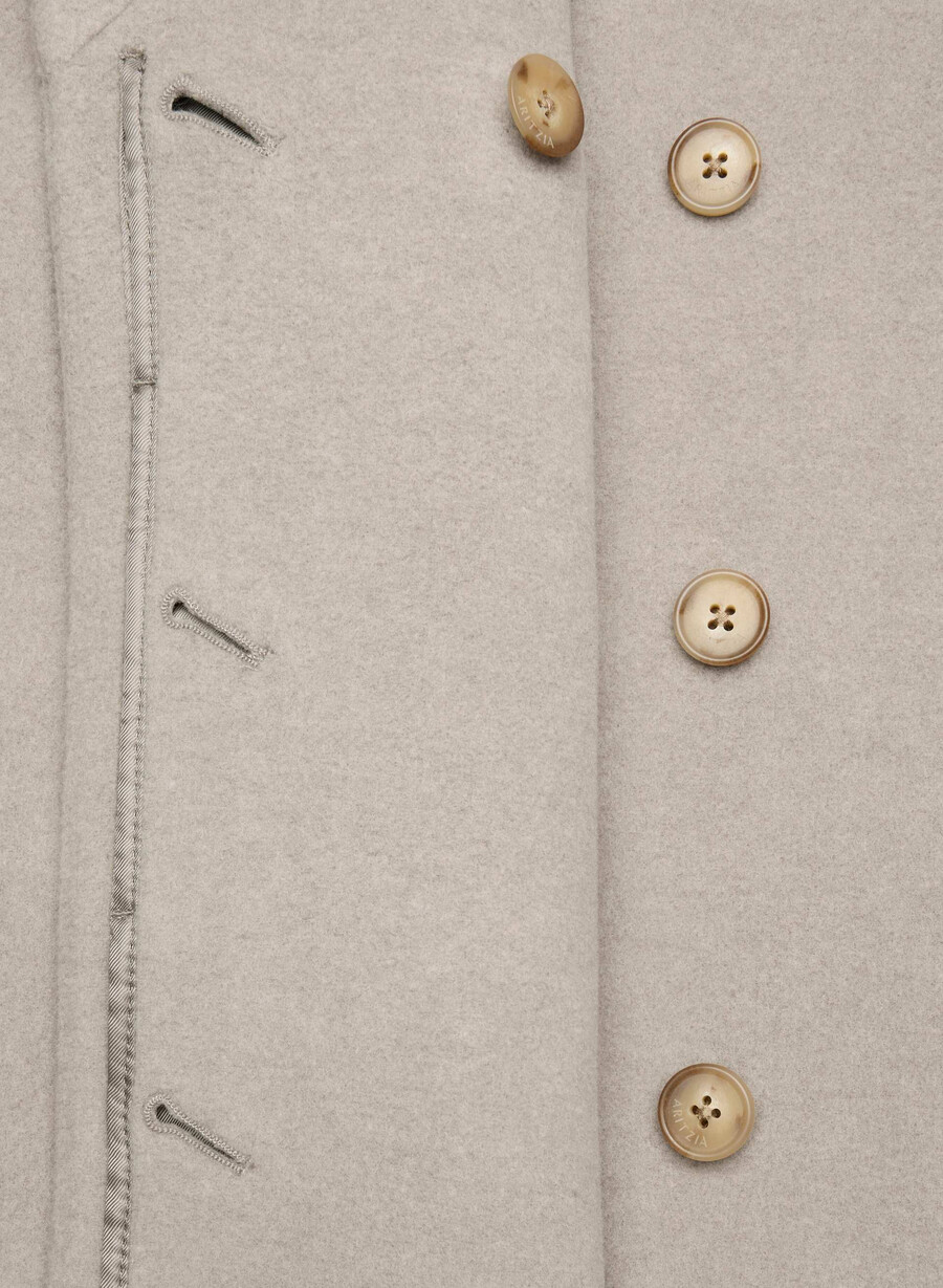 il cappotto connor - morbido cashmere di lana e melange color talpa caldo
