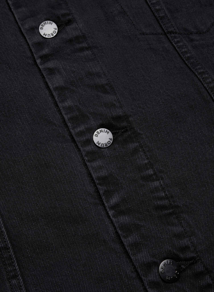 denim forum giacca in denim sherpa vintage anni 90 eyeliner nero