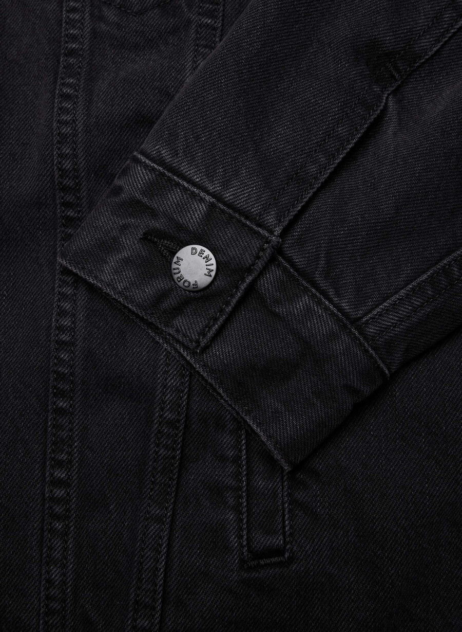 denim forum giacca in denim sherpa vintage anni 90 eyeliner nero