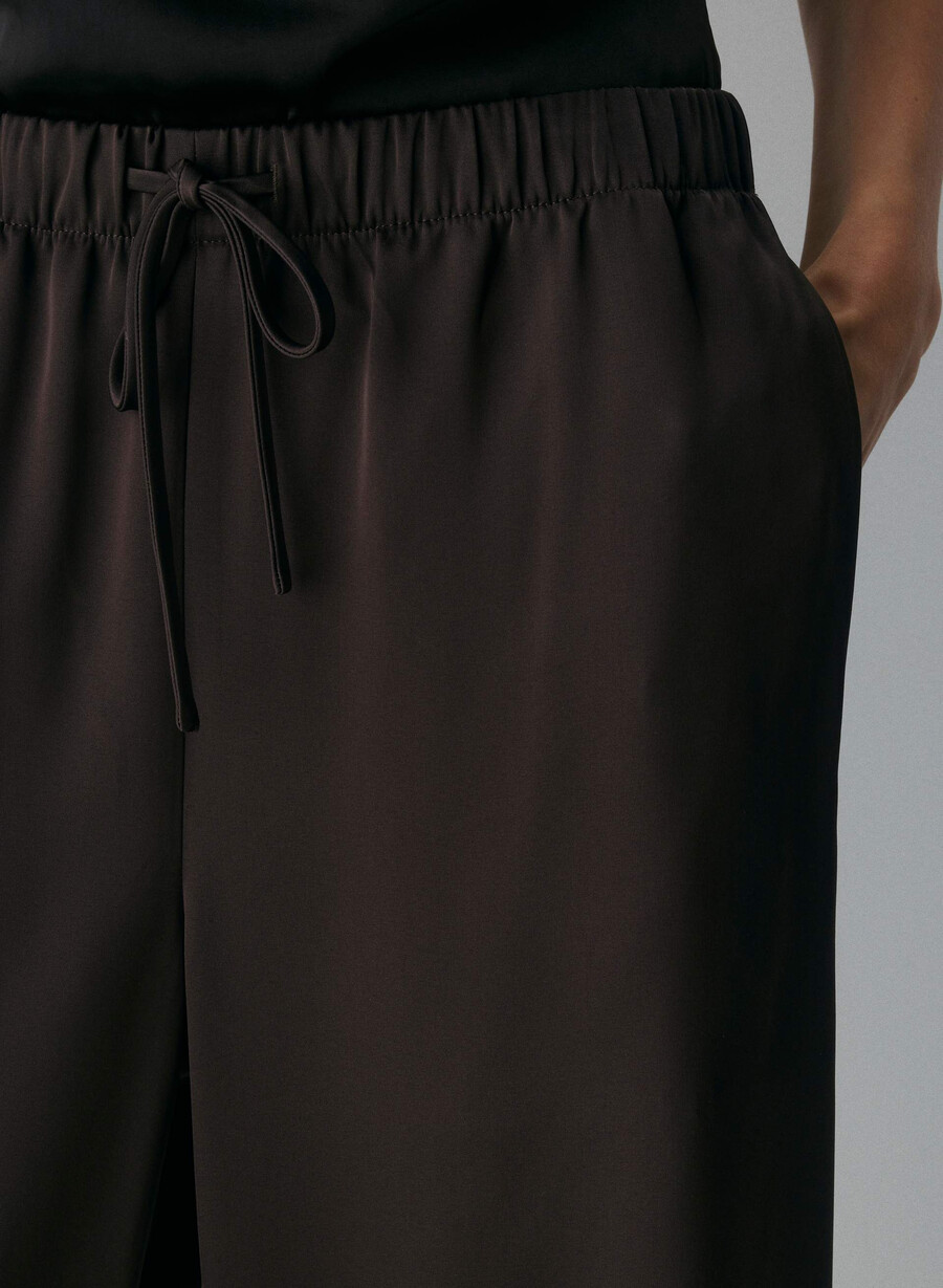 the lodge pant - satin rich mocha brown