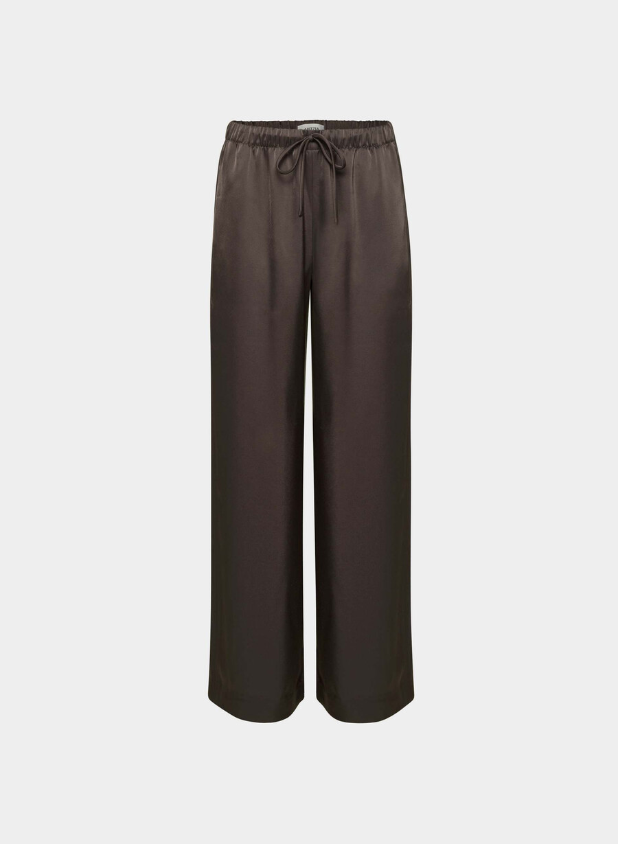 the lodge pant - satin rich mocha brown