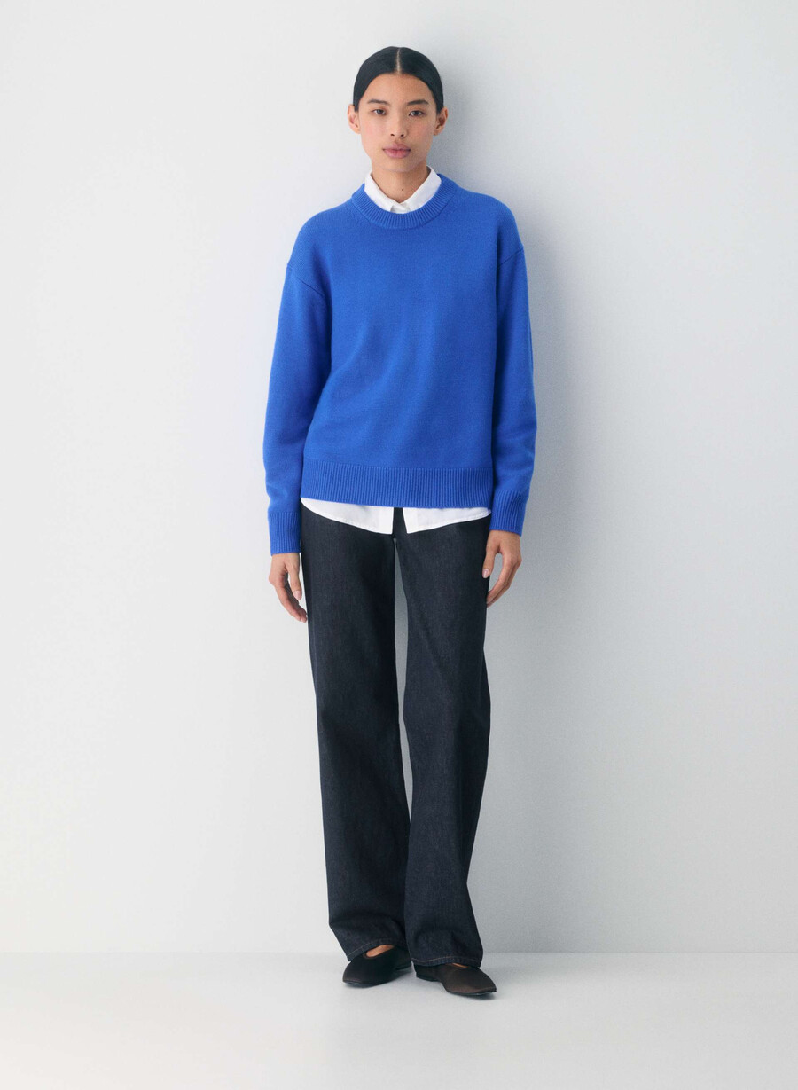 maglione essential merino wool view jazz blue