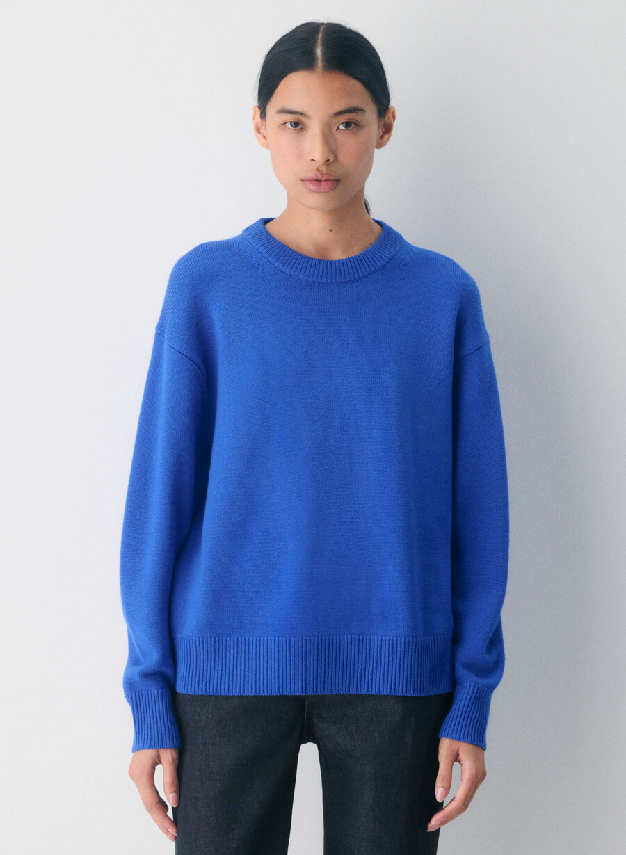 maglione essential merino wool view jazz blue