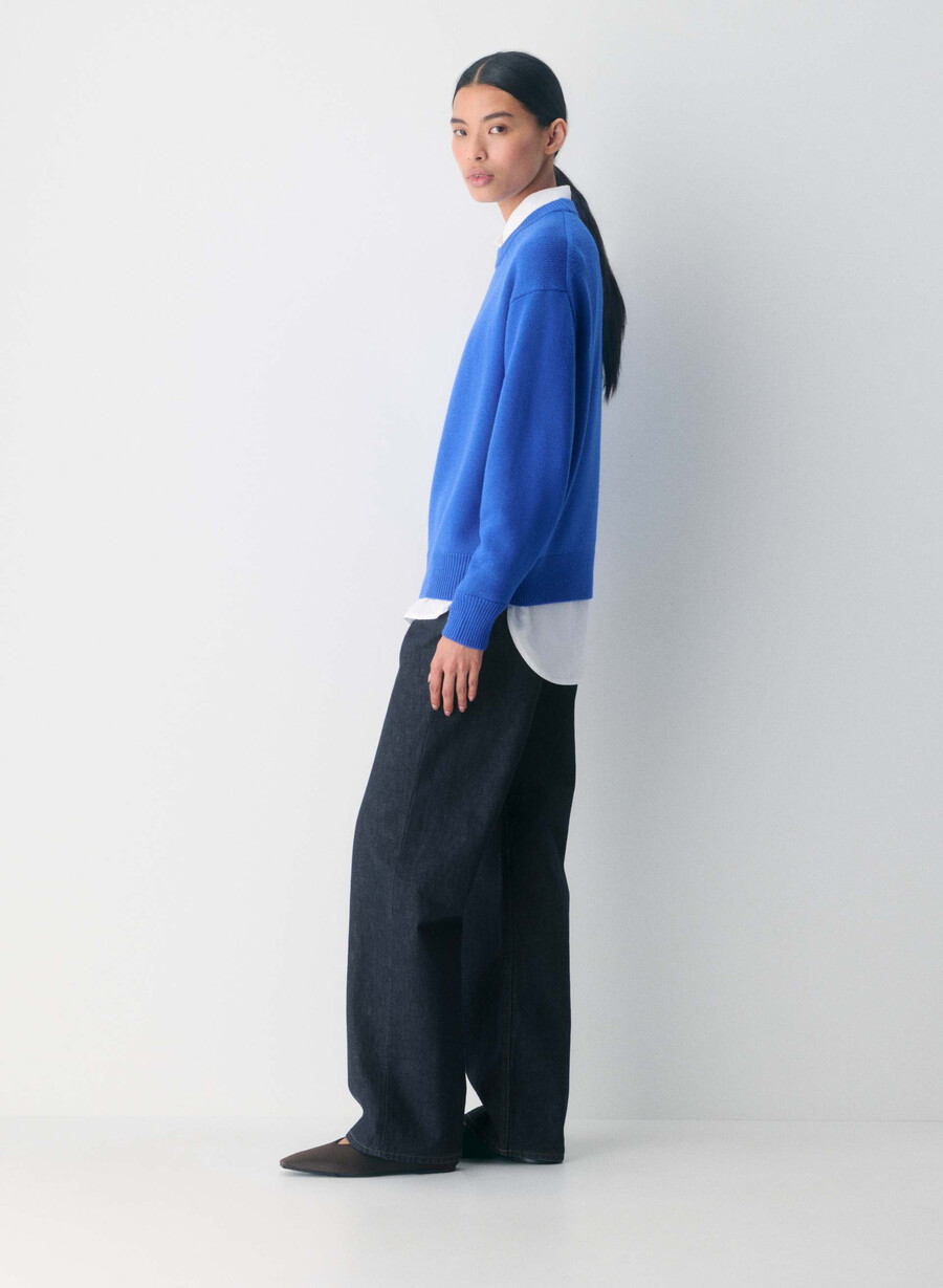 maglione essential merino wool view jazz blue