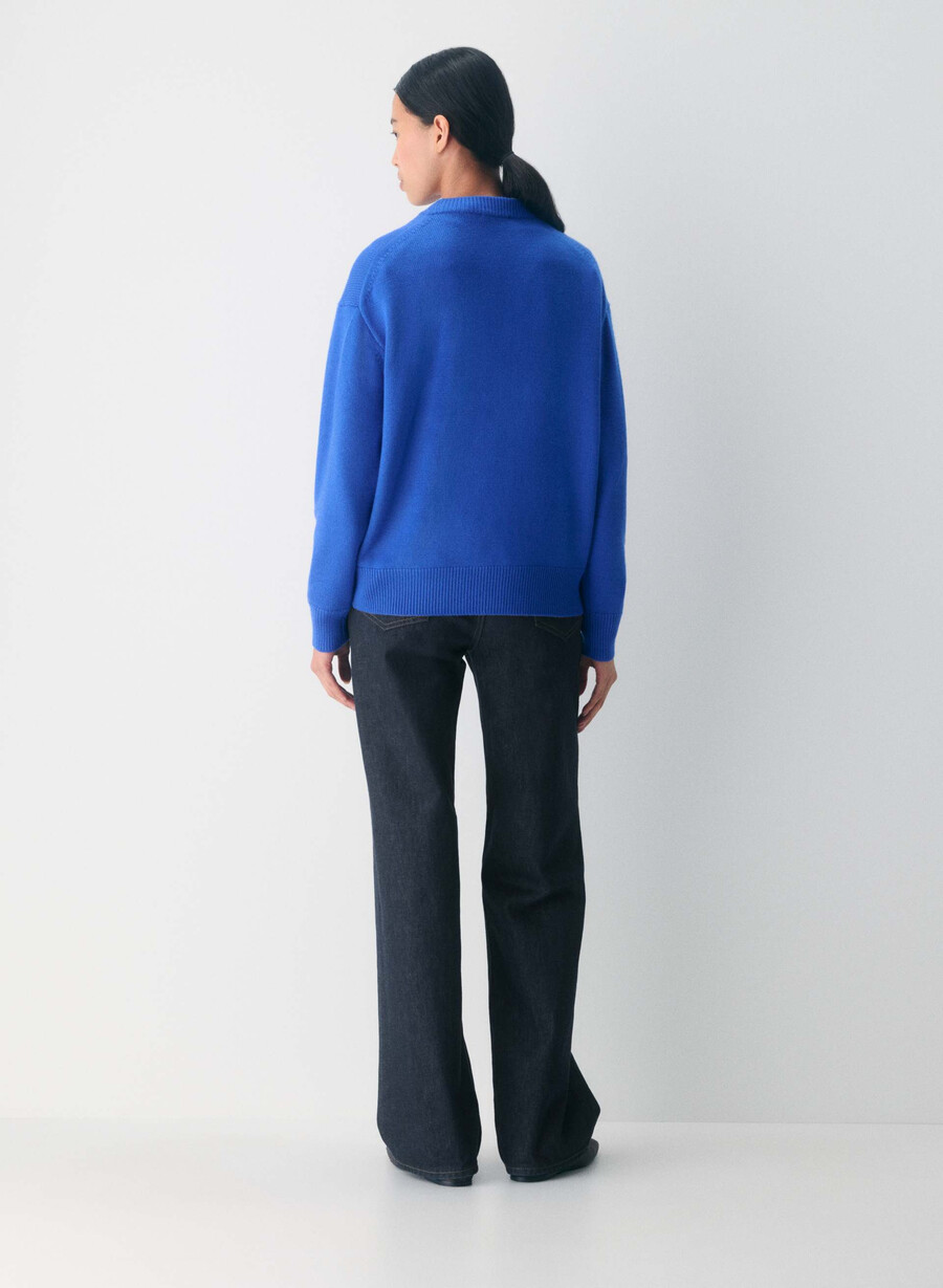 maglione essential merino wool view jazz blue