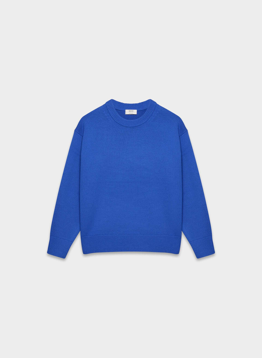 maglione essential merino wool view jazz blue