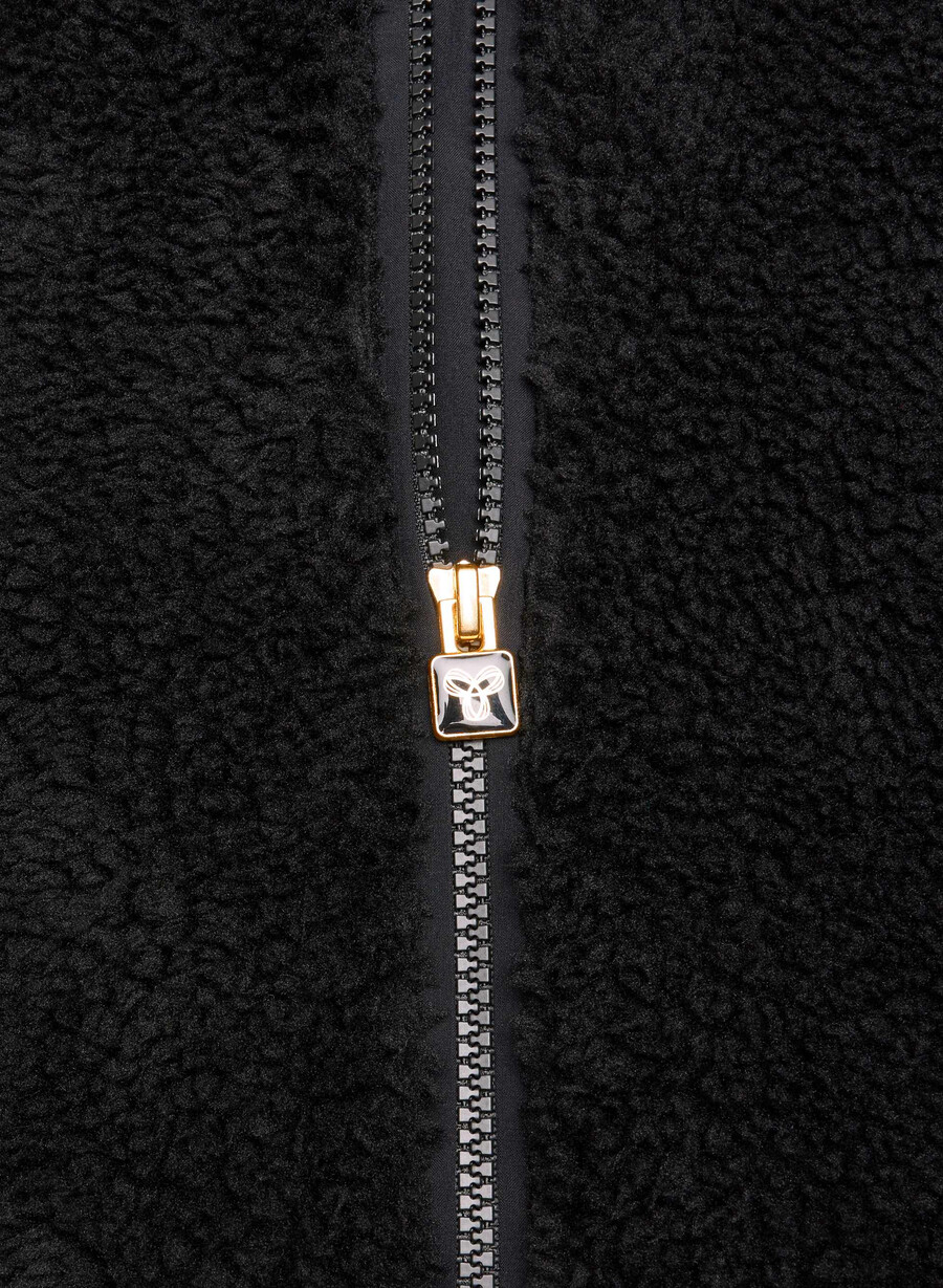 seasons mockneck zip-up nero