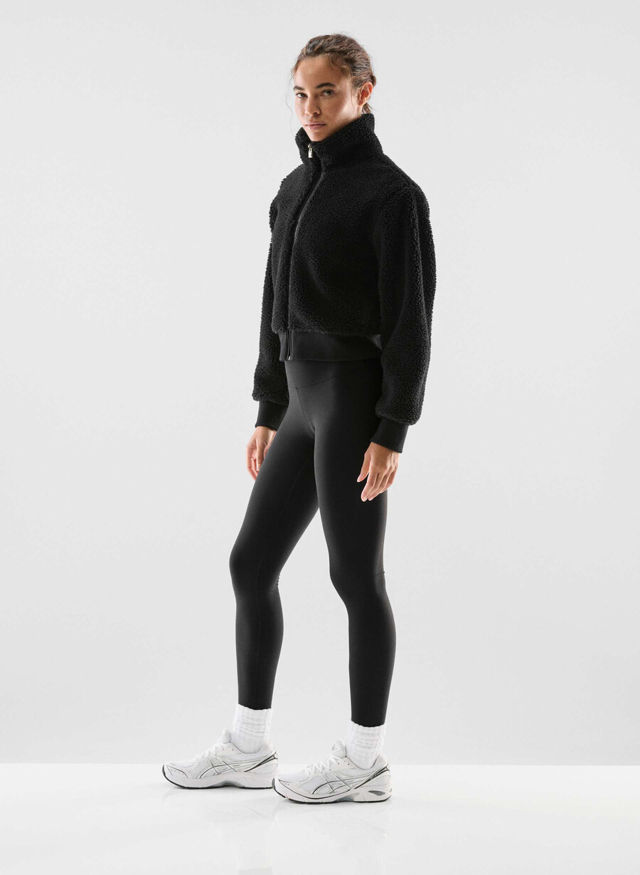 seasons mockneck zip-up nero