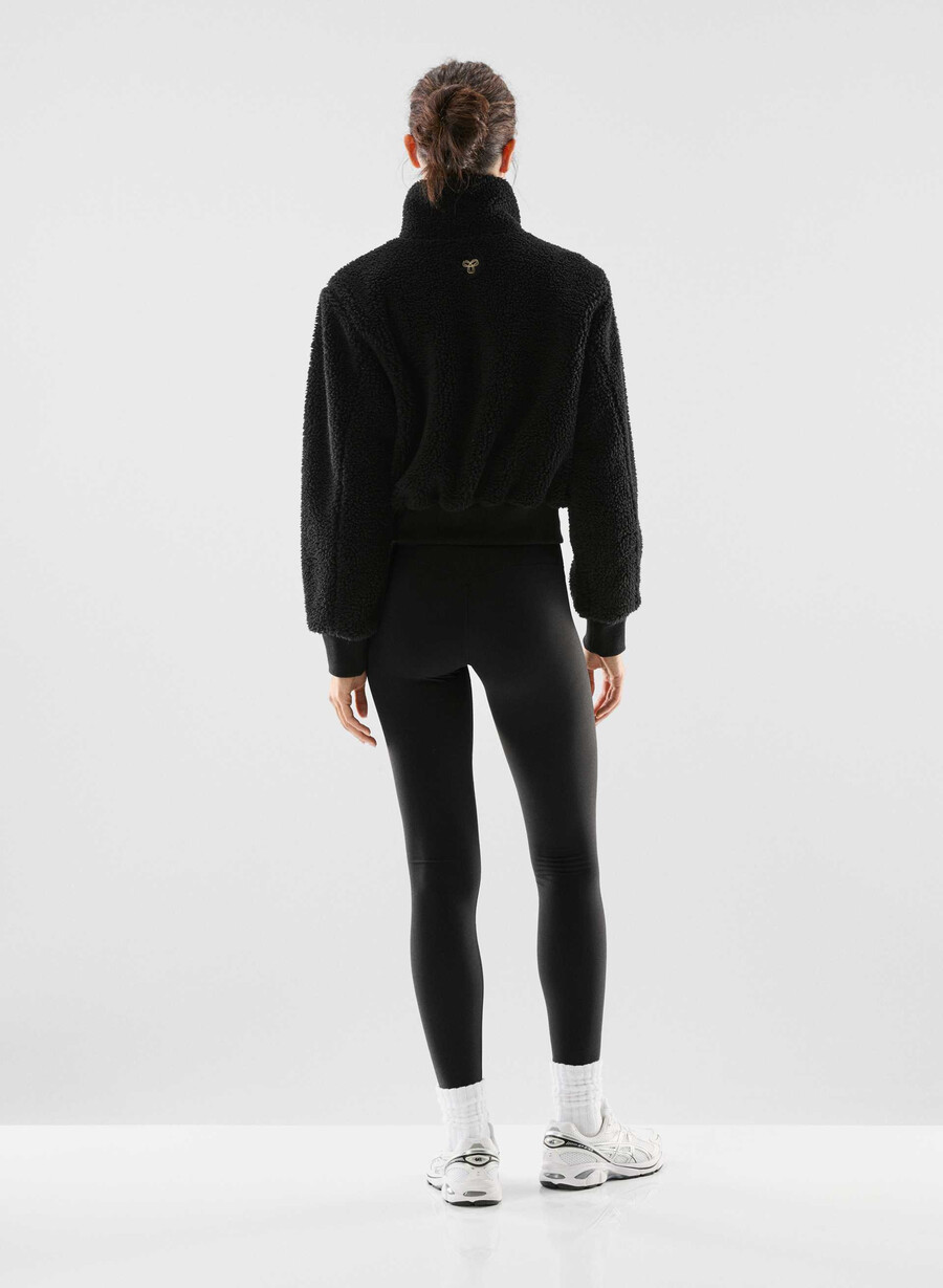 seasons mockneck zip-up nero