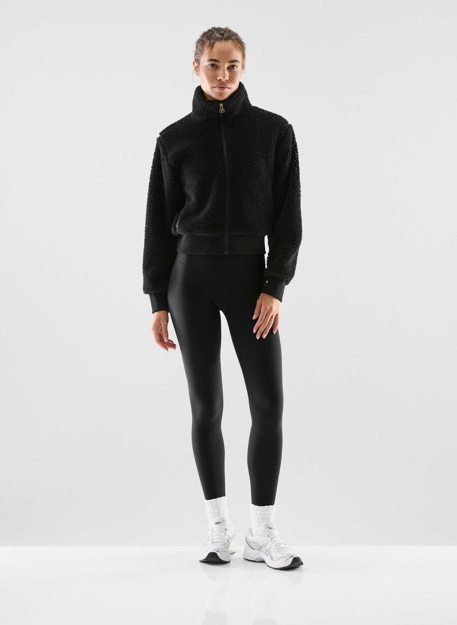 seasons mockneck zip-up nero