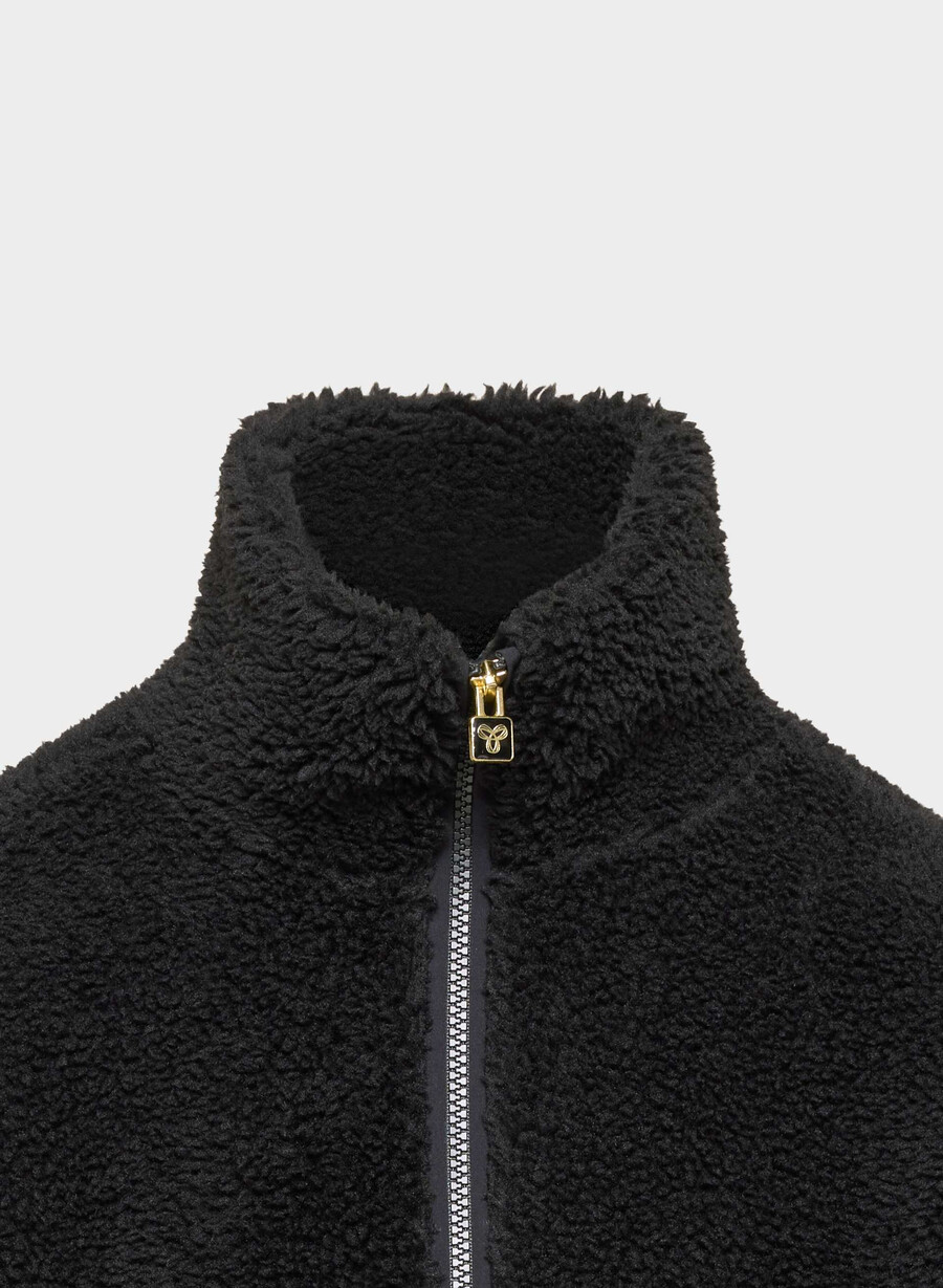 seasons mockneck zip-up nero