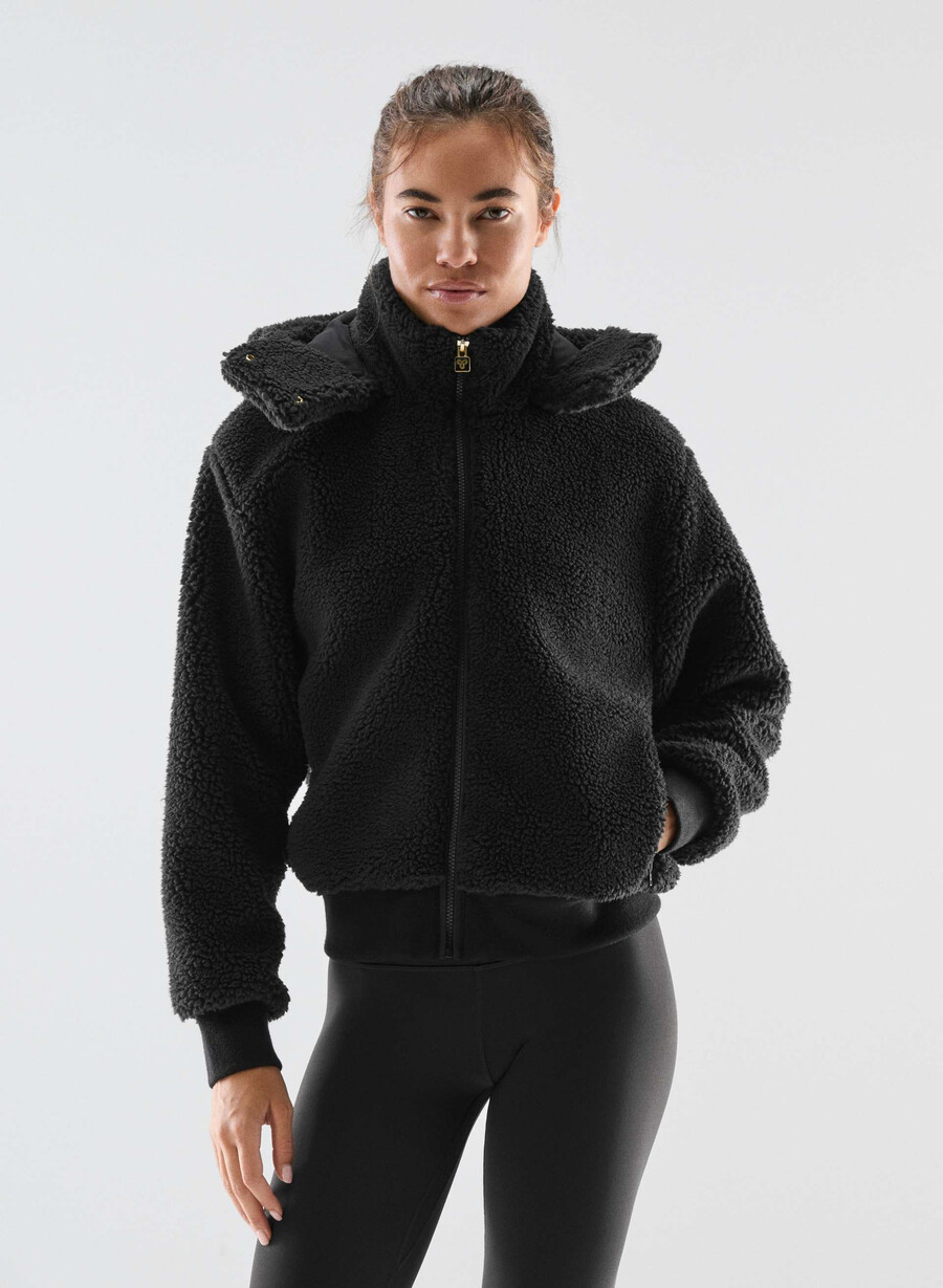 felpa con cappuccio glacier zip nera