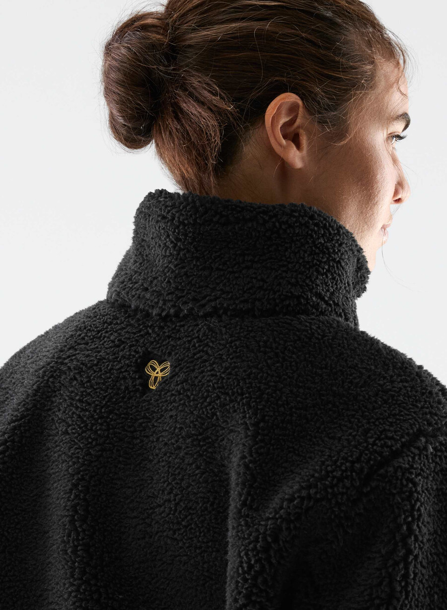 felpa con cappuccio glacier zip nera