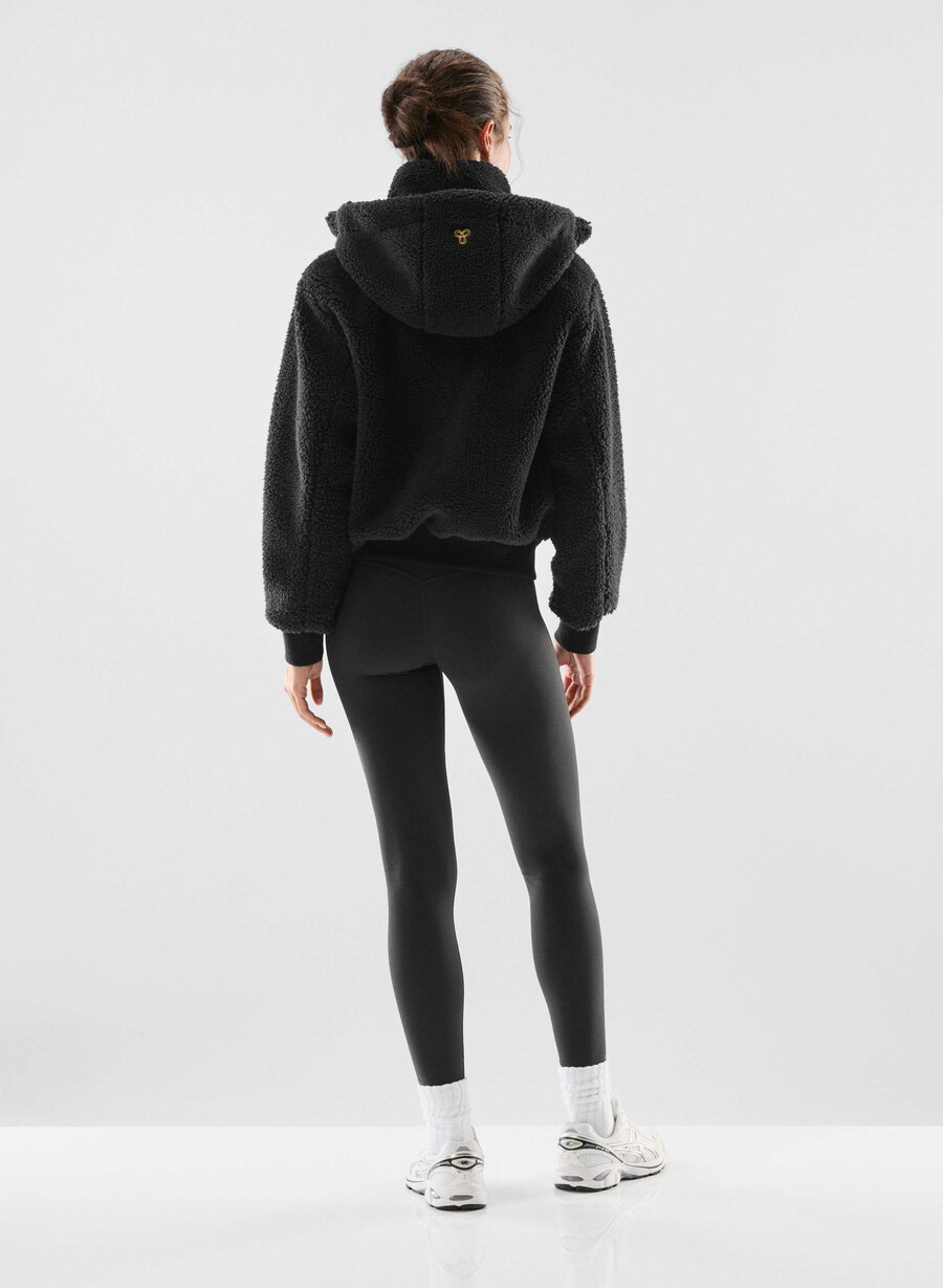 felpa con cappuccio glacier zip nera