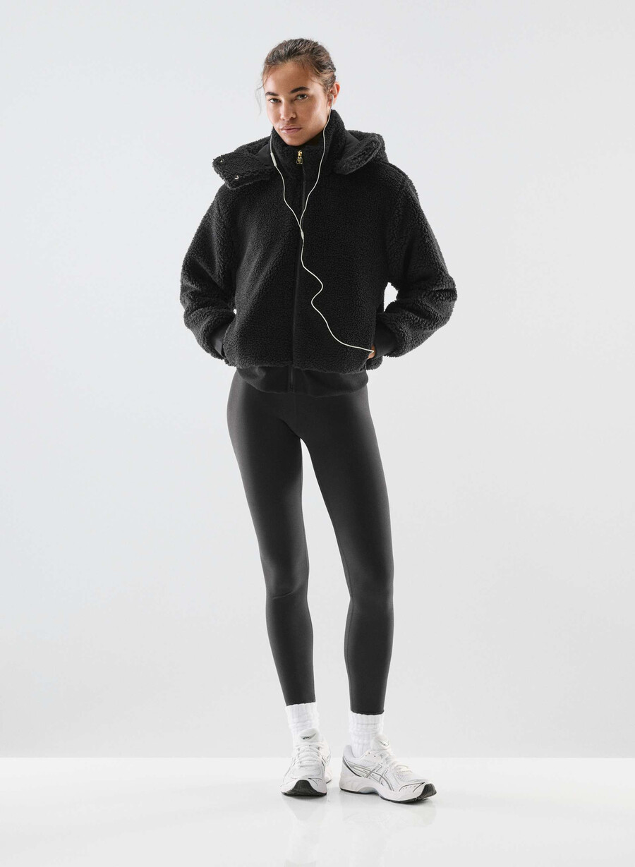 felpa con cappuccio glacier zip nera