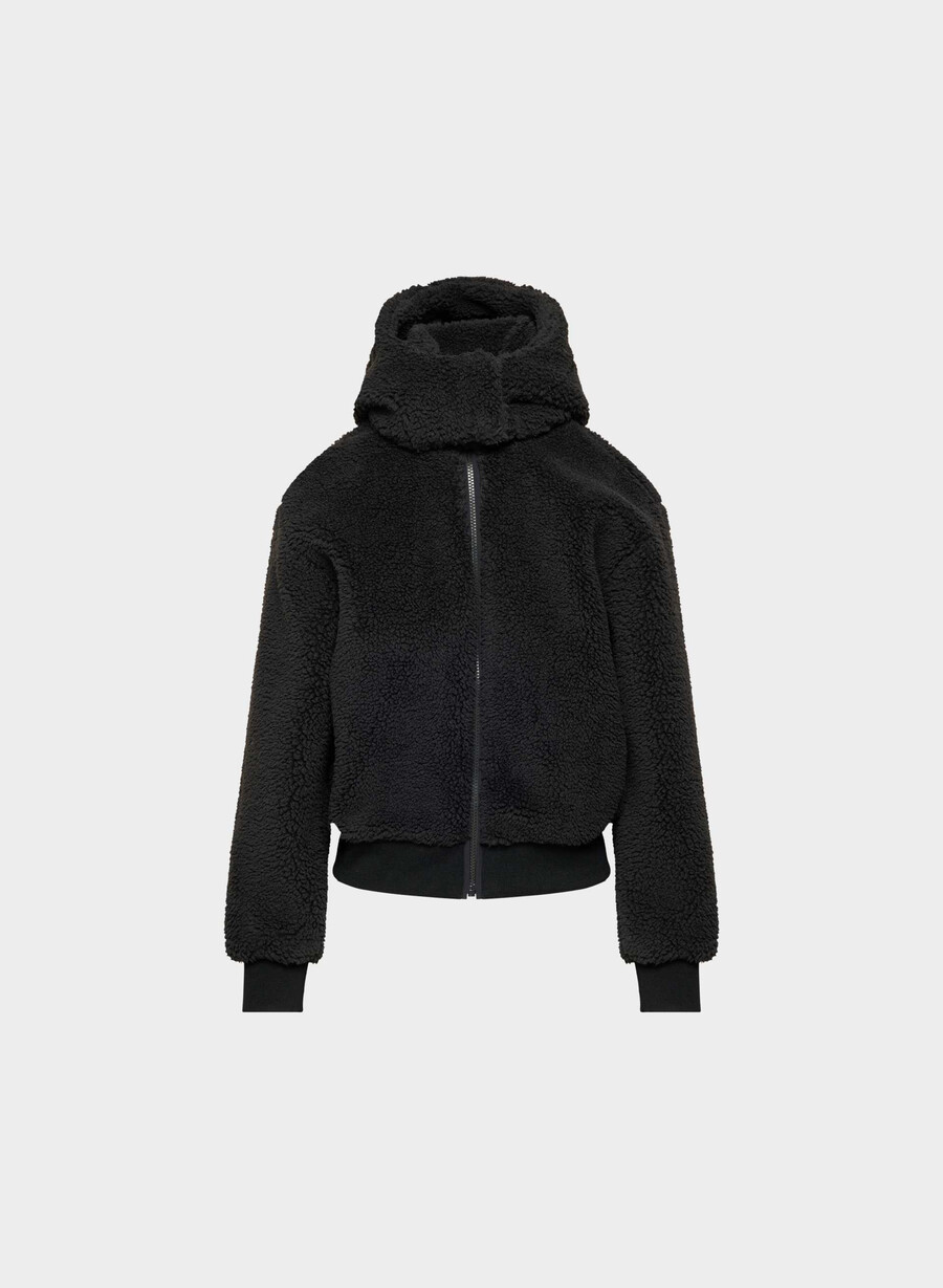 felpa con cappuccio glacier zip nera