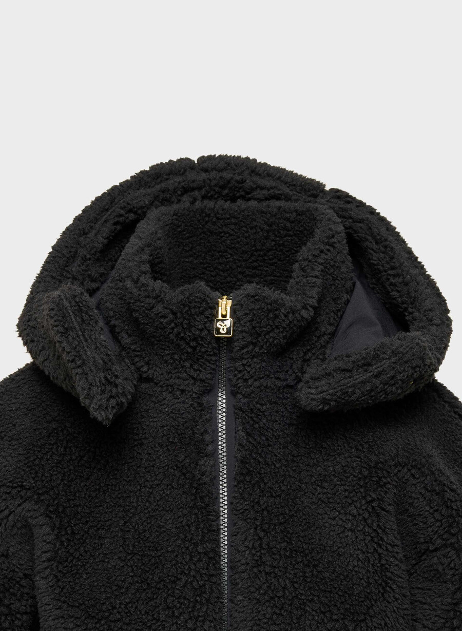 felpa con cappuccio glacier zip nera