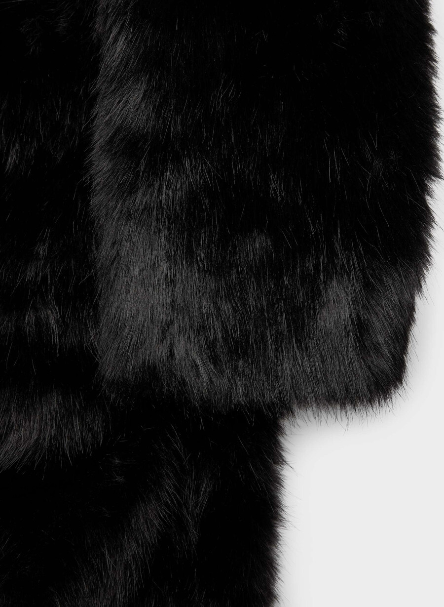 cappotto cortina - pelliccia sintetica artica nero