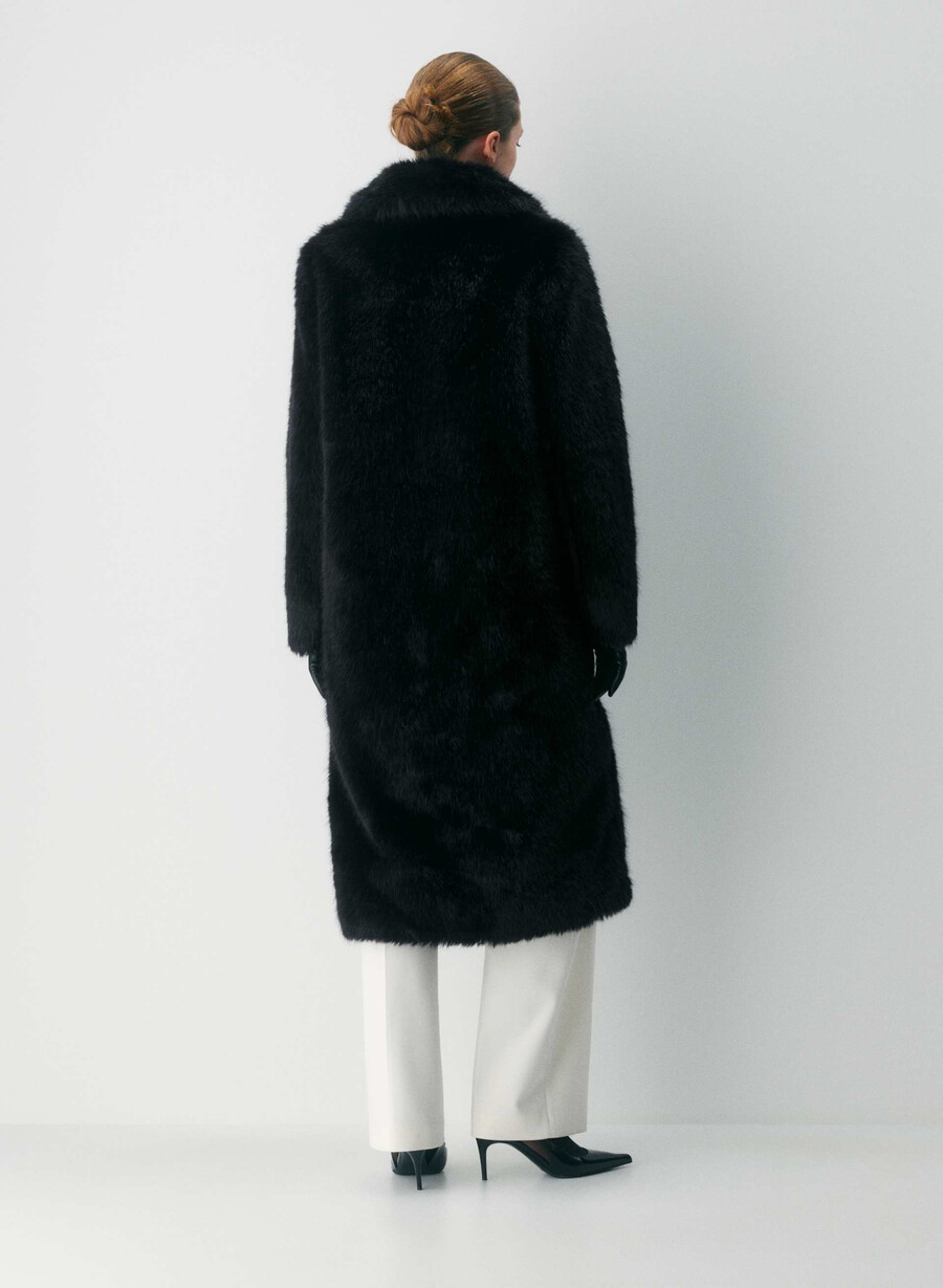 cappotto cortina - pelliccia sintetica artica nero