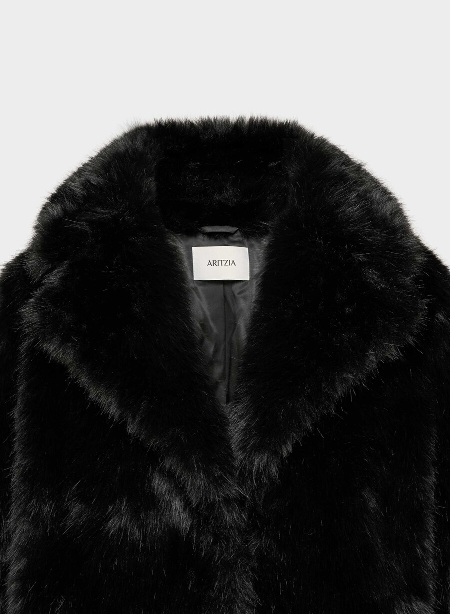 cappotto cortina - pelliccia sintetica artica nero