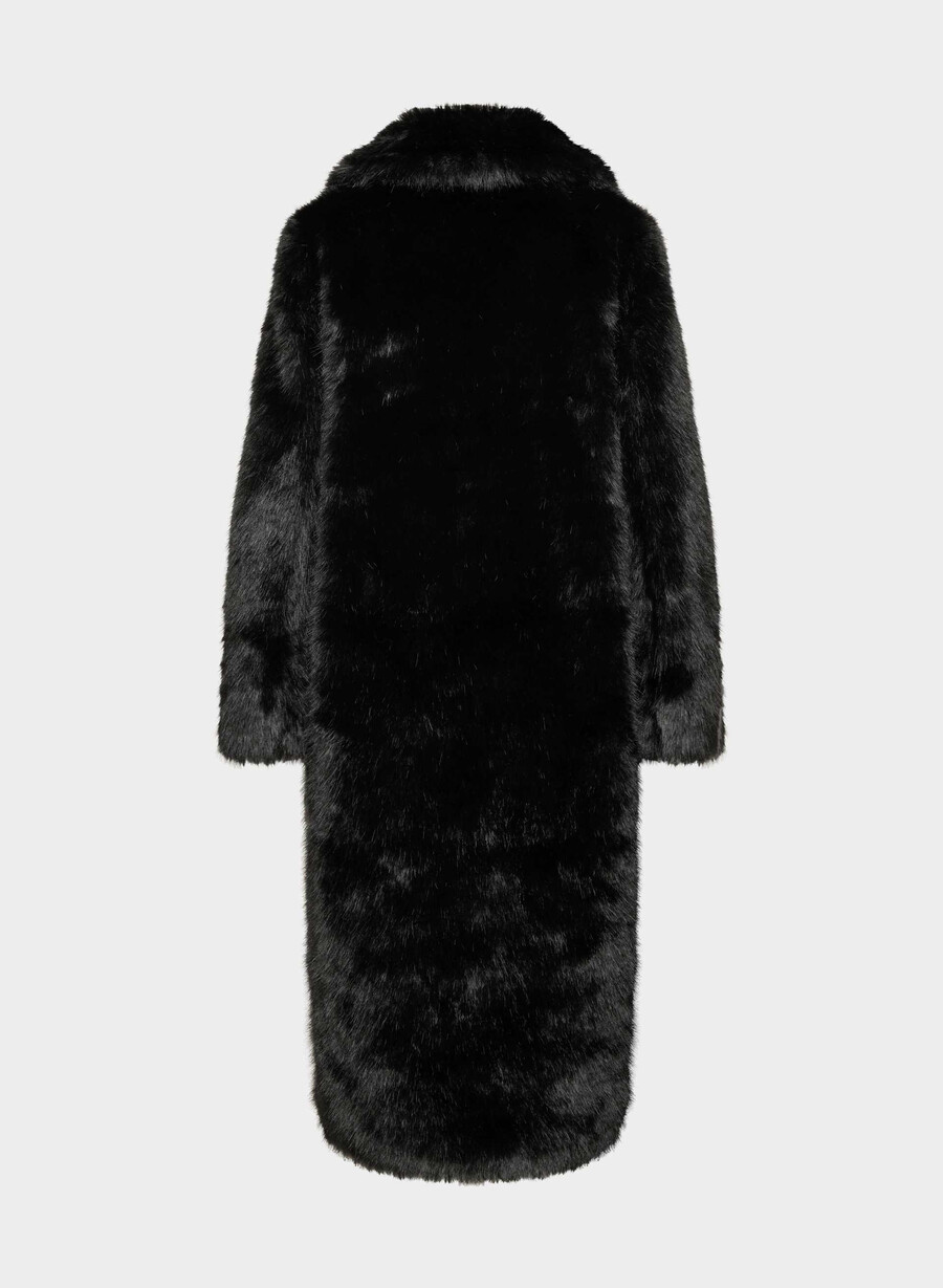 cappotto cortina - pelliccia sintetica artica nero