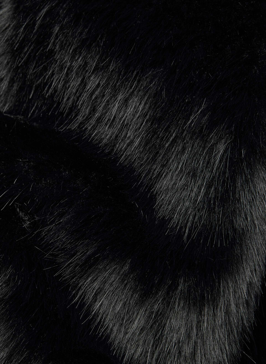 cappotto cortina - pelliccia sintetica artica nero